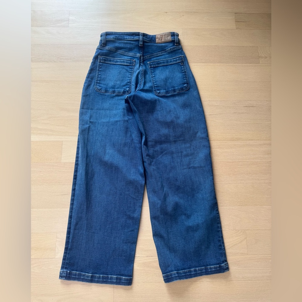 Madewell Curvy Emmett Wide-Leg Patch Pocket Jeans High Rise Size 27 Petite - Picture 5 of 9
